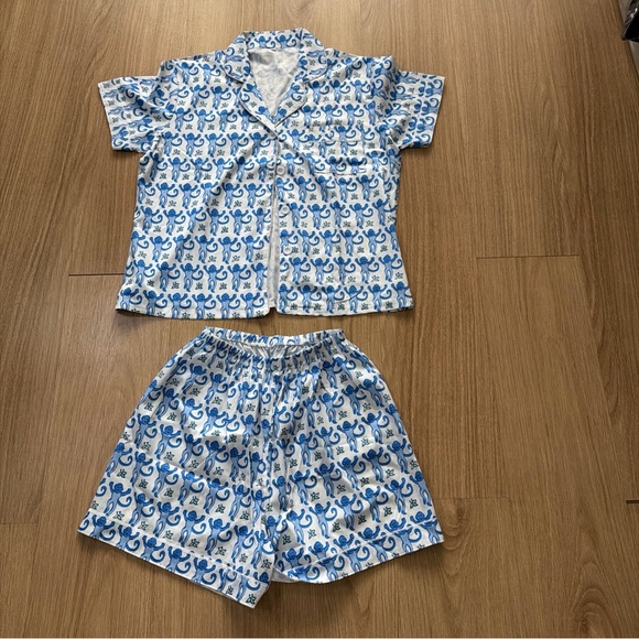 Monkey 🐵 set pajamas top short new size M women Patterned Pajama Set New - Picture 6 of 6